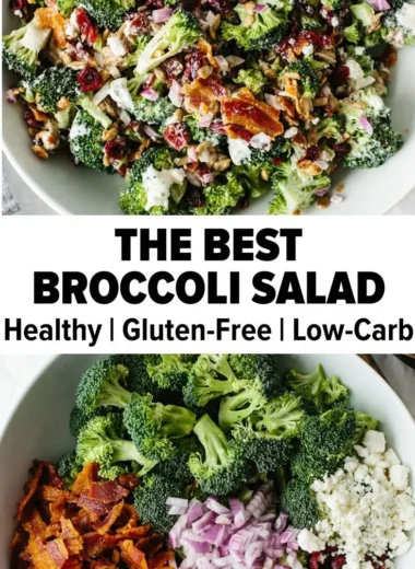 Fresh and colorful Broccoli Salad with assorted vegetables and dressing