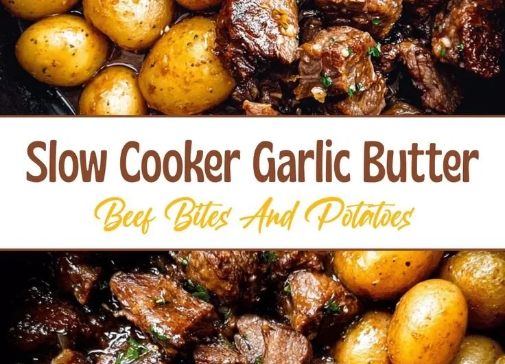 Garlic butter beef bites served with sautéed potatoes on a plate