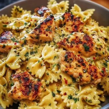 Bowties with Mozzarella Garlic Butter Chicken in creamy sauce