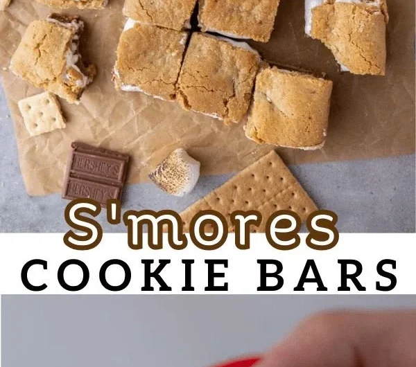 Delicious homemade S'mores cookie bars with chocolate and marshmallows