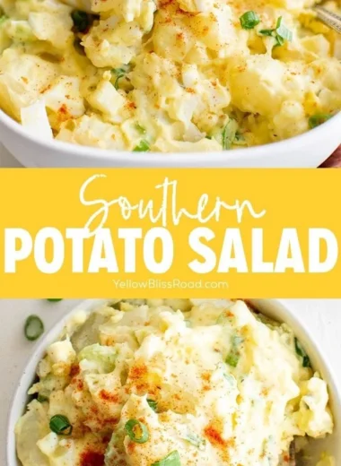 Delicious Southern potato salad in a bowl, perfect for picnics and gatherings.