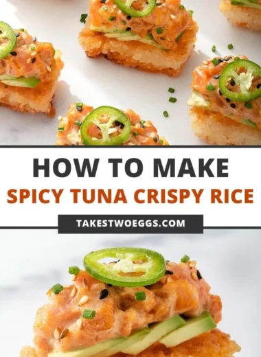 Spicy Tuna Crispy Rice Appetizer with vibrant presentation and garnishes