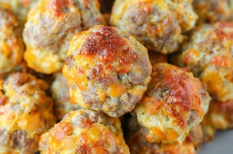 Bisquick sausage balls recipe with savory sausage and cheese