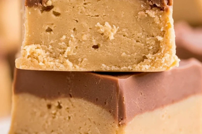 Delicious Buckeye Fudge made with chocolate and peanut butter