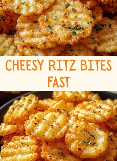 Plate of cheesy garlic Ritz Bits snacks ready to be enjoyed.