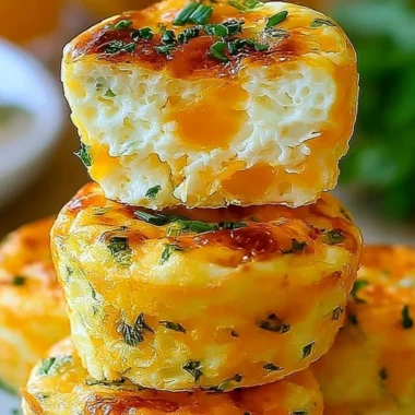 Delicious cottage cheese egg bites on a wooden platter.