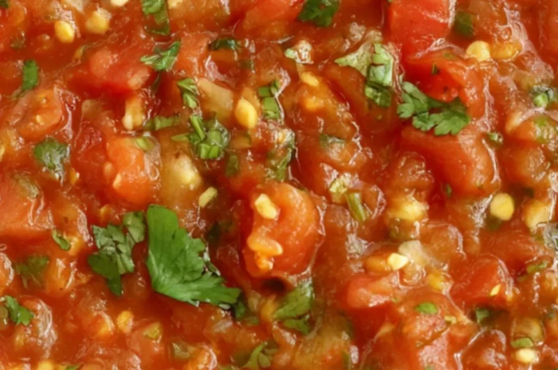 Delicious homemade smoked salsa served in a bowl with tortilla chips