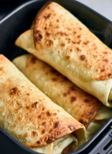 Delicious chimichangas made in an air fryer, golden and crispy.