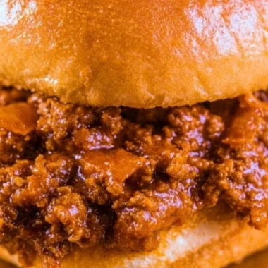 Delicious plate of ultimate Sloppy Joes with rich, savory meat sauce