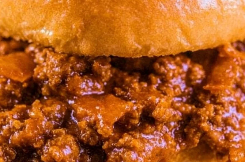 Delicious plate of ultimate Sloppy Joes with rich, savory meat sauce
